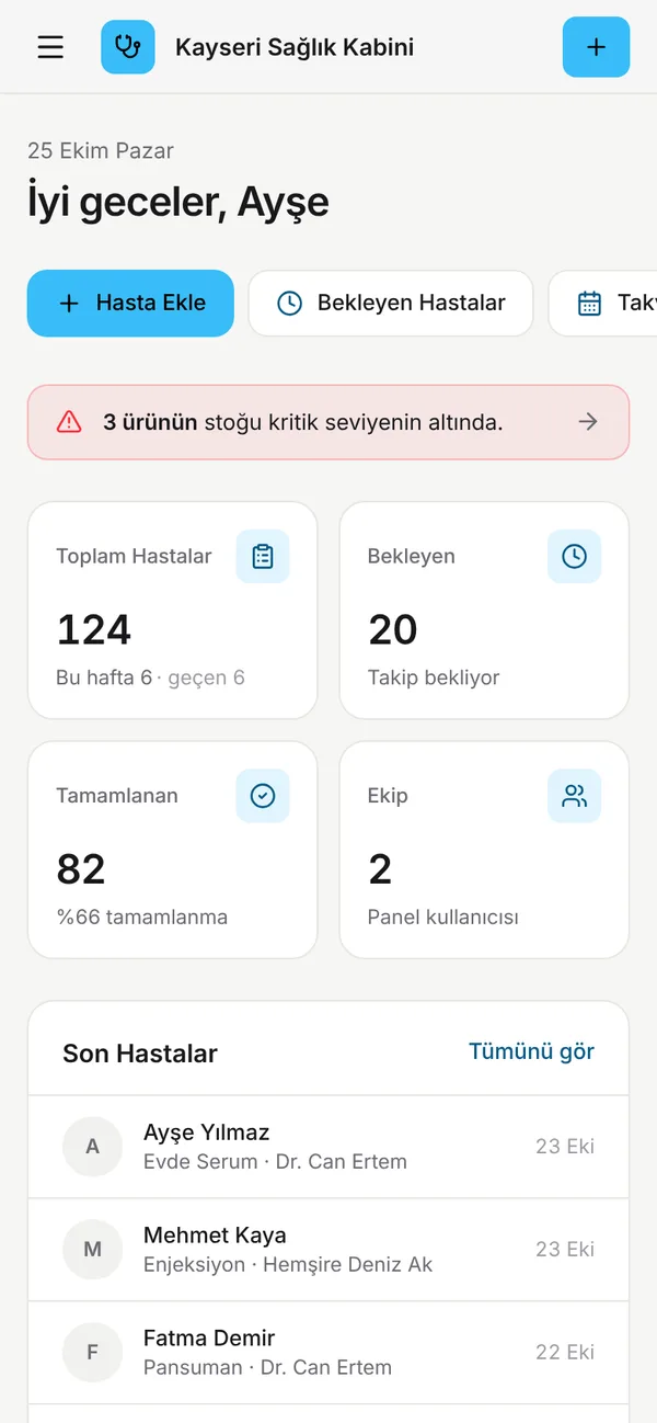 Panelin telefondaki görünümü